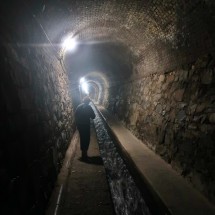In the tunnel Tunel del Rio Piñera in Cudillero